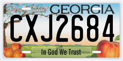 GA license plate CXJ2684
