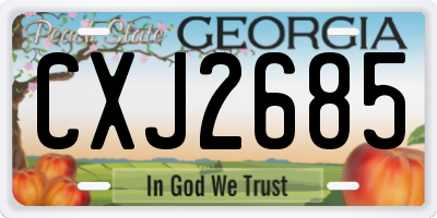 GA license plate CXJ2685