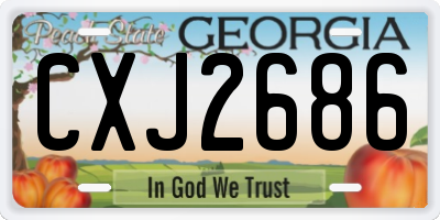 GA license plate CXJ2686