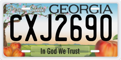 GA license plate CXJ2690