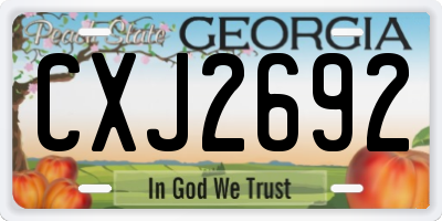 GA license plate CXJ2692