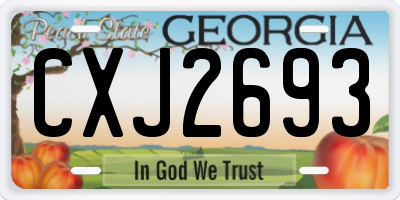 GA license plate CXJ2693