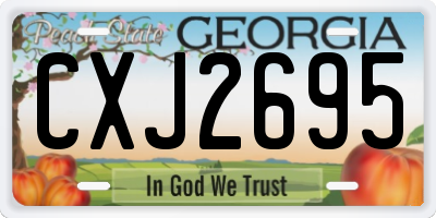 GA license plate CXJ2695