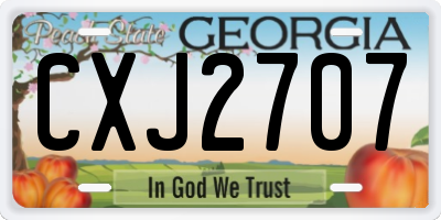 GA license plate CXJ2707