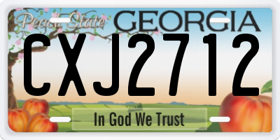 GA license plate CXJ2712