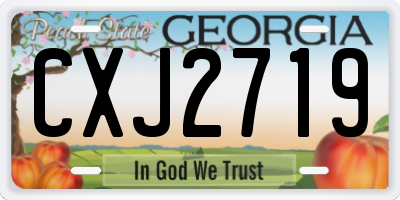 GA license plate CXJ2719