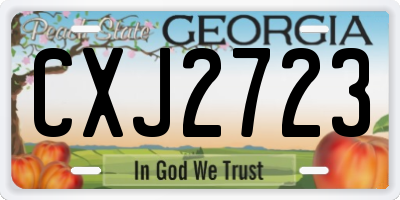 GA license plate CXJ2723
