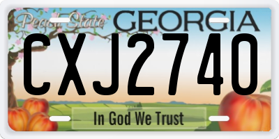 GA license plate CXJ2740