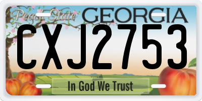 GA license plate CXJ2753