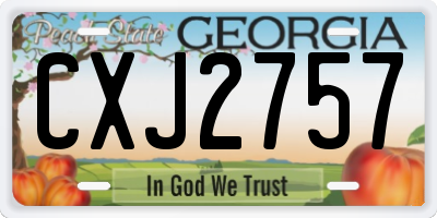 GA license plate CXJ2757