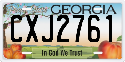 GA license plate CXJ2761