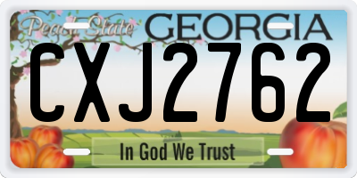 GA license plate CXJ2762