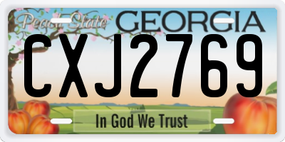 GA license plate CXJ2769