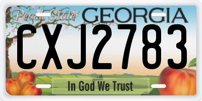 GA license plate CXJ2783