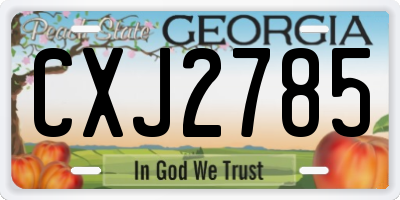 GA license plate CXJ2785