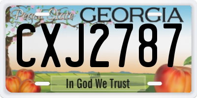 GA license plate CXJ2787