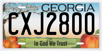 GA license plate CXJ2800