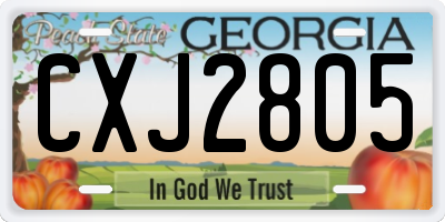 GA license plate CXJ2805