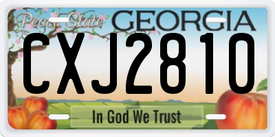 GA license plate CXJ2810