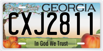 GA license plate CXJ2811