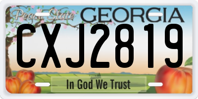 GA license plate CXJ2819