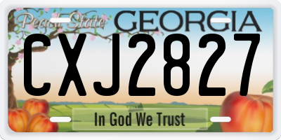 GA license plate CXJ2827