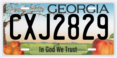 GA license plate CXJ2829