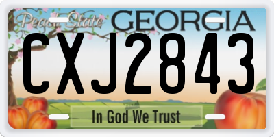 GA license plate CXJ2843