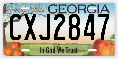 GA license plate CXJ2847