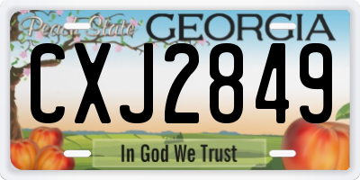 GA license plate CXJ2849