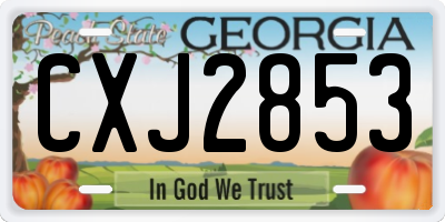 GA license plate CXJ2853