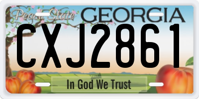 GA license plate CXJ2861