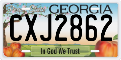 GA license plate CXJ2862