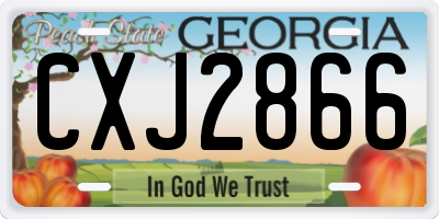 GA license plate CXJ2866