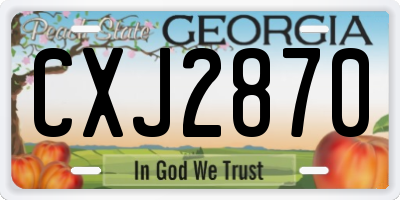 GA license plate CXJ2870
