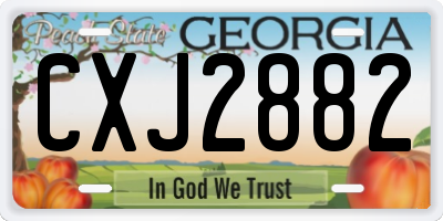GA license plate CXJ2882