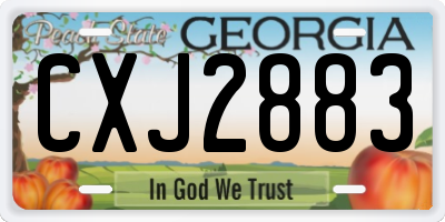GA license plate CXJ2883
