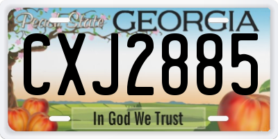 GA license plate CXJ2885