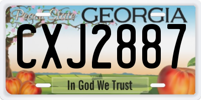 GA license plate CXJ2887