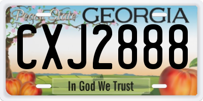 GA license plate CXJ2888