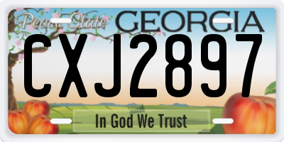 GA license plate CXJ2897