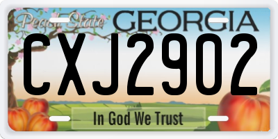 GA license plate CXJ2902