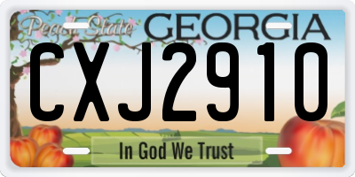 GA license plate CXJ2910