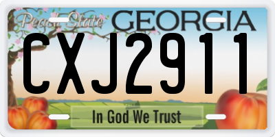 GA license plate CXJ2911
