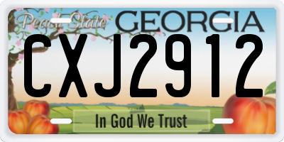 GA license plate CXJ2912