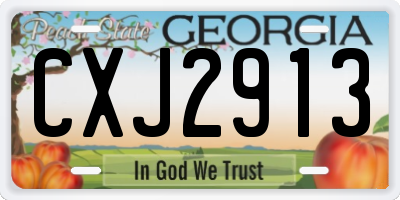 GA license plate CXJ2913