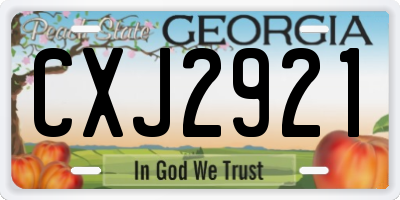 GA license plate CXJ2921
