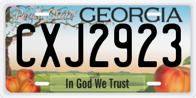 GA license plate CXJ2923