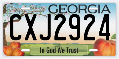 GA license plate CXJ2924
