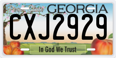 GA license plate CXJ2929